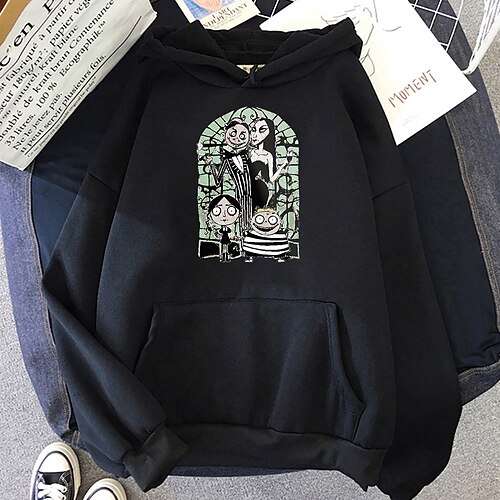 

Inspired by Wednesday Addams Addams family Wednesday Hoodie Cartoon Manga Anime Front Pocket Graphic Hoodie For Men's Women's Unisex Adults' Hot Stamping 100% Polyester