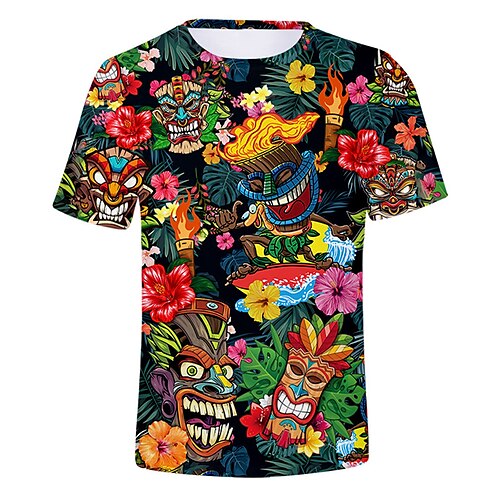 

Per uomo maglietta Magliette Pop art Cartoni animati Fiore decorativo Girocollo Abbigliamento Stampa 3D Esterno Informale Manica corta Stampa Vintage Di tendenza Originale