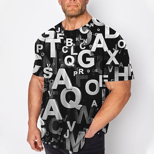 

Per uomo Plus Size maglietta Grande e alto Pop art Girocollo Manica corta Primavera estate Essenziale Di tendenza Streetwear Comodo Informale Sport Top