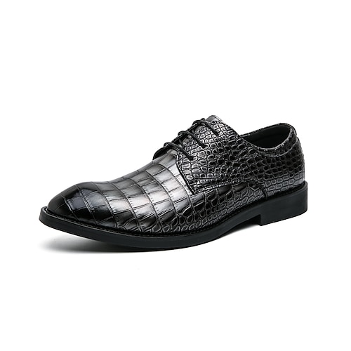 

Per uomo Oxford Retrò Scarpe formali Taglie forti Modello coccodrillo Lavoro Informale Formale Giornaliero Ufficio e carriera PU Argento Nero Autunno Primavera