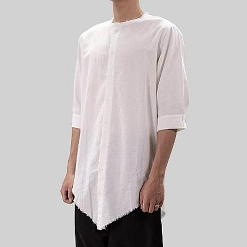 

Men's Linen Shirt Summer Shirt Beach Shirt White Yellow Light Green Long Sleeve Plain Collar Summer Outdoor Street Clothing Apparel Button-Down