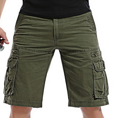 

Men's Cargo Shorts Shorts Hiking Shorts 6 Pocket Plain Comfort Outdoor Daily Going out Cotton Blend Fashion Streetwear Black Army Green