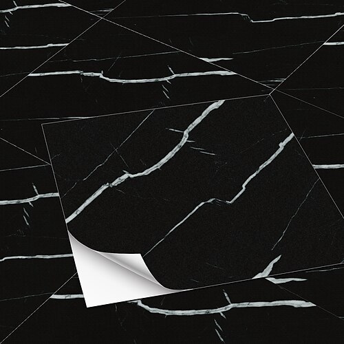 

Tile Wall Sticker Floor Sticker Self-adhesive Kitchen Bathroom Floor Wall Waterproof Oil Proof Anti-skid Imitation Marble Thickened Frosted Sticker