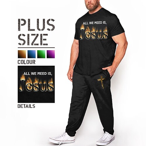 

Per uomo Plus Size T-shirt Grande e alto Alfabetico Girocollo Maniche corte Primavera estate Di tendenza Streetwear Informale Esterno Giornaliero Top