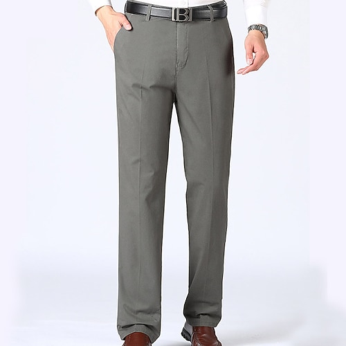 

Per uomo pantaloni della tuta Pantaloni Tasche Gamba dritta Liscio Matrimonio Ufficio Attività commerciale Misto cotone Moderno Da cerimonia Nero Verde Vita alta Media elasticità