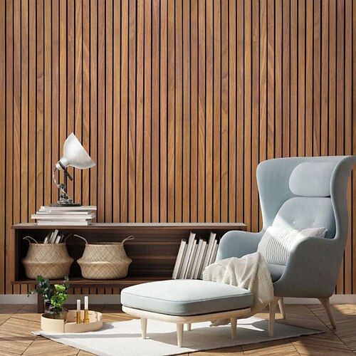 

Wood Wallpaper Mural Wall Covering Sticker Peel and Stick Removable PVC/Vinyl Material Self Adhesive/Adhesive Required Wall Decor for Living Room Kitchen Bathroom