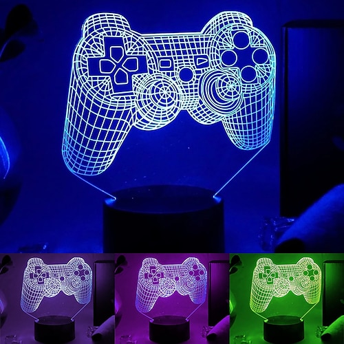 

luce notturna a forma di gamepad luce notturna 3d tocco 7 colori regalo di alimentazione usb