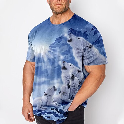 

Per uomo Plus Size maglietta Grande e alto Pop art Girocollo Manica corta Primavera estate Essenziale Vintage Di tendenza Streetwear Informale Sport Top