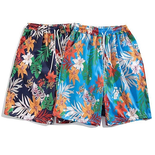 

Herre Surfeshorts Badeshorts Sommershorts Strandshorts Snorer Elastisk midje Trykt mønster Planter Grafiske trykk Komfort Avslappet Daglig Strand Mote Gatemote Gul Rosa Mikroelastisk