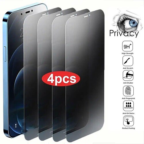 

[4 Packung] Handy Schutzfolie Für Apple iPhone 14 Promax iPhone 13 Mini iPhone 12 iPhone 11 Hartglas Matt Datenschutz Anti - Spionage 9H Härtegrad Anti-Fingerprint Kratzfest Handy-Zubehör