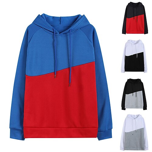 

Men's Hoodie Black White Red Blue Gray Hooded Color Block Patchwork Sports Outdoor Daily Going out Cotton Basic Streetwear Cool Fall Winter Clothing Apparel Hoodies Sweatshirts