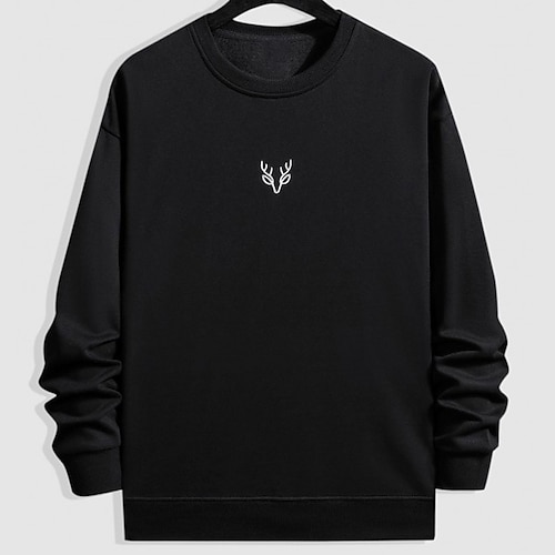

Men's Sweatshirt Black Gray Crew Neck Plain Holiday Going out Streetwear Casual Winter Spring Fall Clothing Apparel Hoodies Sweatshirts