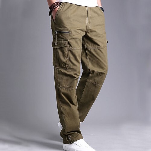 

Per uomo Pantaloni cargo Pantaloni Vita elastica Coulisse sulle gambe Multi tasca Liscio Indossabile Esterno Giornaliero Per uscire 100% cotone Di tendenza Streetwear Nero Giallo