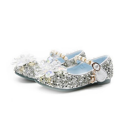 

Pige Fladsko glitter Sko til blomsterpiger Barnet's Dag Prinsessesko Syntetisk Store børn (7 år ) Små børn (4-7 år) Bryllup Fest Skolebal Dans Krystal / Rhinsten Sølv Efterår Forår