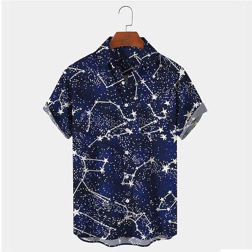 

Men's Geometric Gradient Hawaiian Short Sleeve Seersucker Wrinkle Free Shirt