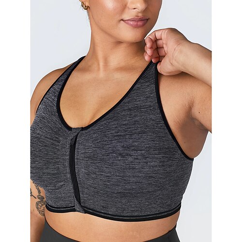 

Damen Hohe Unterstützung Sport Bustier bh Sport-BH Bustier Nahtlos Ringer-Rücken-Kleid BH-Oberteil Gefüttert Yoga Fitness Fitnesstraining Abnehmbar Weich Stoßfest Schwarz Weiß Blau