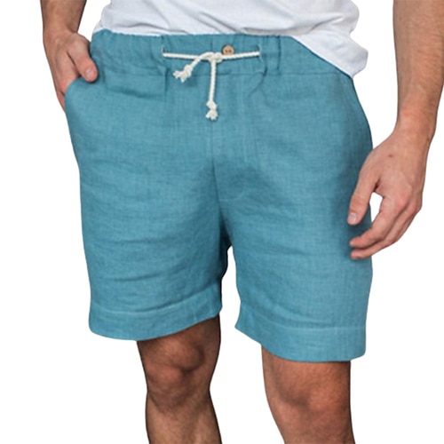 

Herre Shorts Linneshorts Sommer shorts Lomme Snørelukning Lige ben Helfarve Komfort Blød Arbejde Afslappet Daglig hør / bomuldsblanding Mode Gade Blå Mikroelastisk