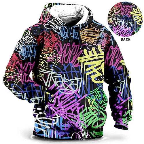 

Herre Plusstørrelser Pullover hættetrøje sweatshirt Stor og høj 3D-udskrivning Hætte Langærmet Forår & Vinter Basale Mode Gade Bekvem Arbejde Dagligdagstøj Toppe