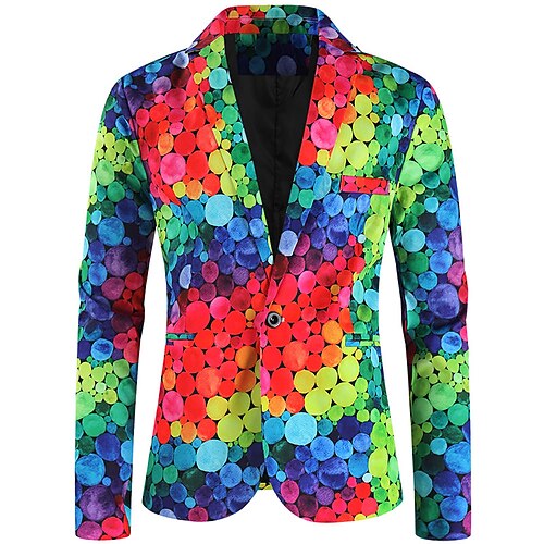 

Herre Mode Blazer jakke Normal Standard pasform Mønster Single Breasted En-knap Gul 2023