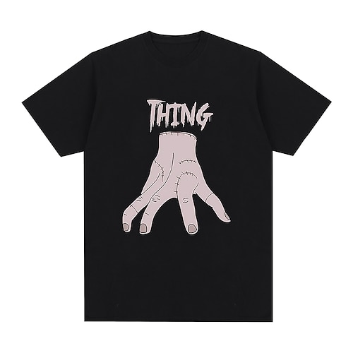 

Quarta-feira Addams família Addams Thing Japonesa/Curta Anime Desenho Anime Clássico Estilo de rua Camiseta Para Homens Mulheres Unisexo Adulto Hot Stamping 100% Poliéster Casual / Diário