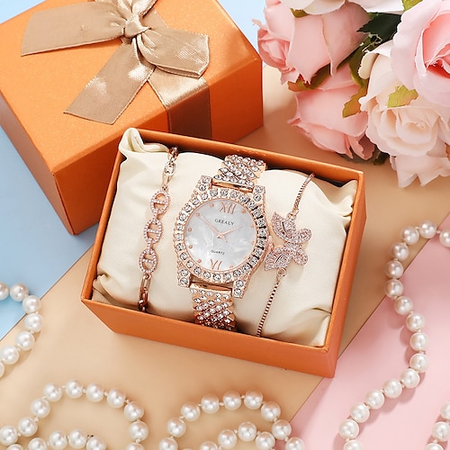 

Quartz Watch for Women Analog Quartz Stylish Glitter Fashion Luxury Bling Rhinestone Titanium Alloy Stainless Steel Romantic Series Cartoon Series Fashion