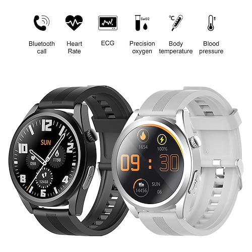 

HW28 Smart Watch 1.28 inch Smartwatch Fitness Running Watch Bluetooth ECGPPG Temperature Monitoring Pedometer Compatible with Android iOS Women Men Waterproof Long Standby Hands-Free Calls IP 67