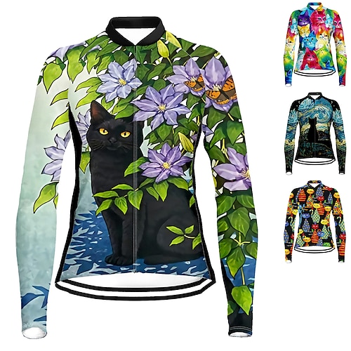 

21Grams Mulheres Camisa para Ciclismo Manga Longa Moto Blusas com 3 bolsos traseiros Ciclismo de Montanha Ciclismo de Estrada Respirável Secagem Rápida Pavio Humido Tiras Refletoras Preto Verde Rosa