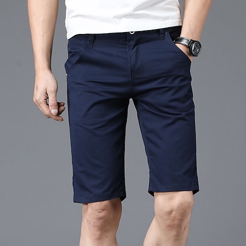 

Herre Chino shorts Bermuda shorts Arbejdsshorts Lomme Vanlig Komfort Åndbart Knælængde udendørs Afslappet Daglig Bomuldsblanding Binding Mode Gade Sort Marineblå