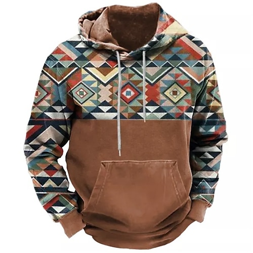 

Per uomo Felpa con cappuccio pullover Nero Marrone Verde Con cappuccio Color Block Stile boho Stampe astratte Stampa Giornaliero Sport Stampa 3D Essenziale Streetwear Originale Primavera & Autunno