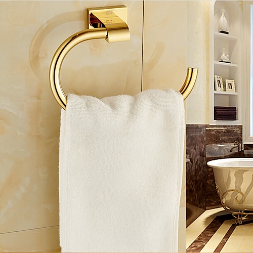 

Bathroom Towel Ring/Rack Towel Holder Wall Mount,Brass Golden Finish