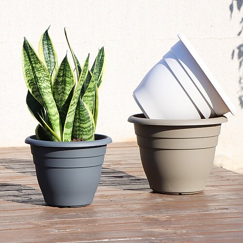 

1pc round simple resin simulation flower mud fleshy planting balcony desktop Hollen flowerpot