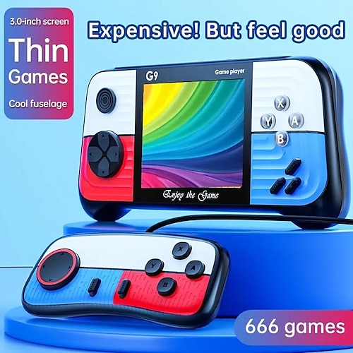 

Consola de juegos portátil retro 666 juegos para niños adultos Máquina de juegos portátil con pantalla de 3.5 '' con 2 gamepads compatible con 2 jugadores que guardan el progreso y se conectan a la