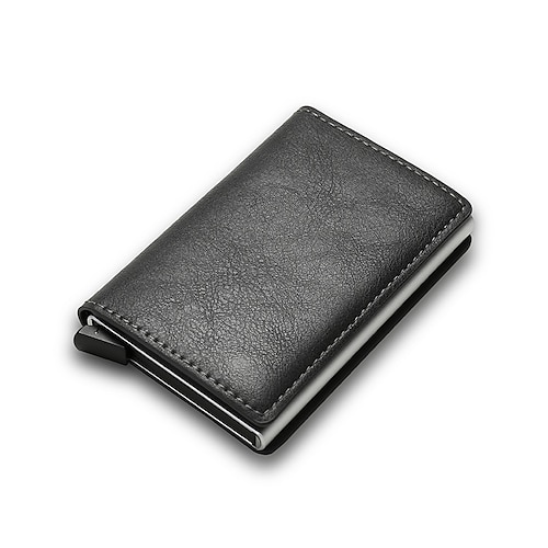 Cheap High Quality ID Credit Card Bank Card Holder Wallet Luxury Anti Rfid  Block Protection Magic Leather Slim Money Wallet Cover