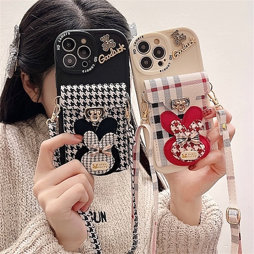 

Phone Case For Apple Back Cover iPhone 14 Pro Max Plus 13 12 11 Mini X XR XS 8 7 Portable Full Body Protective with Removable Cross Body Strap Cartoon TPU