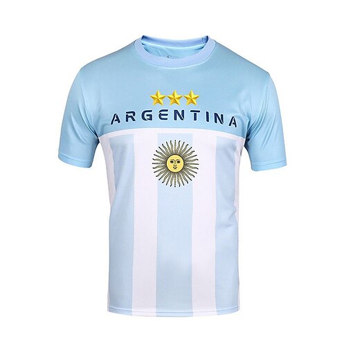 

Herre T skjorte T-skjorter Grafisk VM 2022 Crew-hals Klær 3D-utskrift Argentina Football utendørs Avslappet Kortermet Trykt mønster Årgang Mote Designer