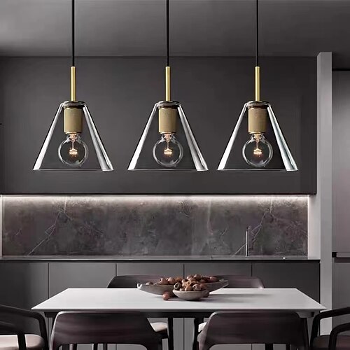 

led pendellampe 10cm 3000k europeisk moderne kobberglass hengende lamper høydejusterbar lysekrone egnet for soverommet lobby ganger (pære inkludert)