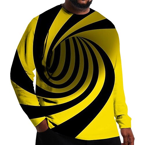 

Per uomo Plus Size maglietta Grande e alto Pop art Girocollo Manica lunga Primavera & Autunno Essenziale Streetwear Comodo Informale Sport Top