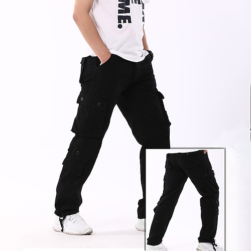 

Per uomo Pantaloni cargo Pantaloni Coulisse sulle gambe Multi tasca Gamba dritta Tinta unica Comfort Indossabile Ufficio Giornaliero Streetwear Informale Verde primavera Curcuma Media elasticità
