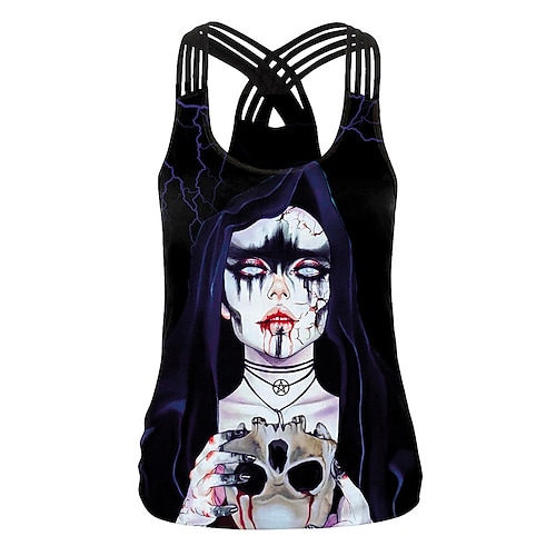 

Punk Gothic Skeleton / Skull Vest T-shirt Tank Top Anime Classic Street Style Vest For Women's Adults' 3D Print 100% Polyester