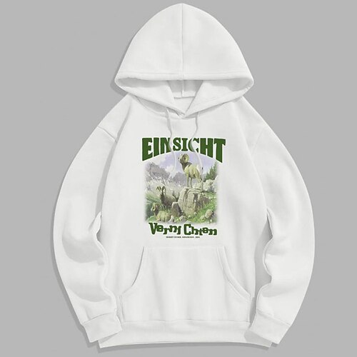 

Men's Hoodie Beige White Hooded Graphic Letter Sports Outdoor Sports Streetwear Hot Stamping Basic Streetwear Casual Winter Fall Clothing Apparel Hoodies Sweatshirts