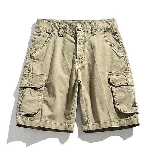 

Men's Cargo Shorts Shorts Pocket Plain Short Casual Daily Streetwear 100% Cotton Stylish Classic Style ArmyGreen Black