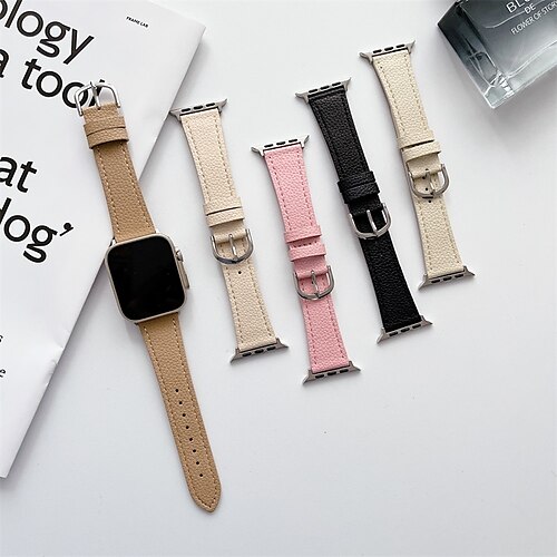 

1 PCS Smart Watch Band Compatible with Apple iWatch 38/40/41mm 42/44/45/49mm Ultra Series 8 7 6 5 4 3 2 1 SE Leather Loop for iWatch Smartwatch Strap Wristband PU Leather Luxury Adjustable Breathable