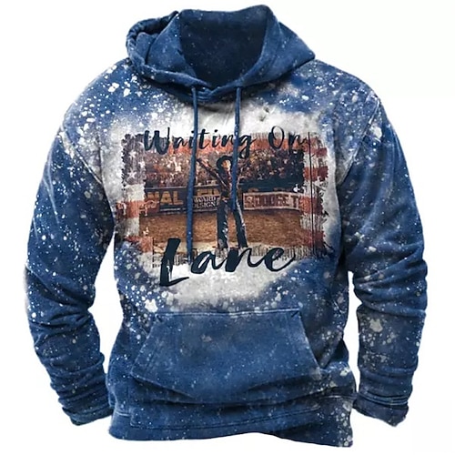 

Men's Pullover Hoodie Sweatshirt Blue Dark Gray Hooded Tree Graphic Prints Snowflake Print Daily Sports 3D Print Basic Streetwear Designer Spring Fall Clothing Apparel Hoodies Sweatshirts