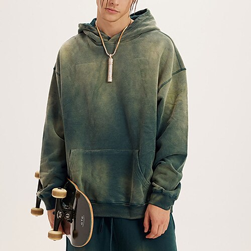 

Men's Hoodie Green Black Khaki Royal Blue Dark Gray Hooded Tie Dye Pocket Print Sports Outdoor Daily Sports Cotton Active Streetwear Cool Winter Fall Clothing Apparel Hoodies Sweatshirts