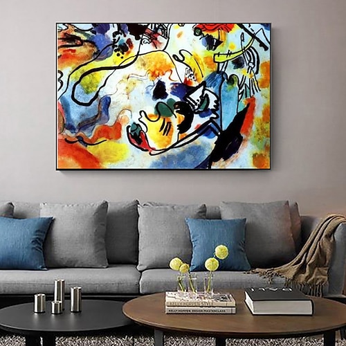 

pintura a óleo artesanal lona decoração da arte da parede famoso wassily kandinsky abstrato para decoração de casa rolou sem moldura pintura não esticada