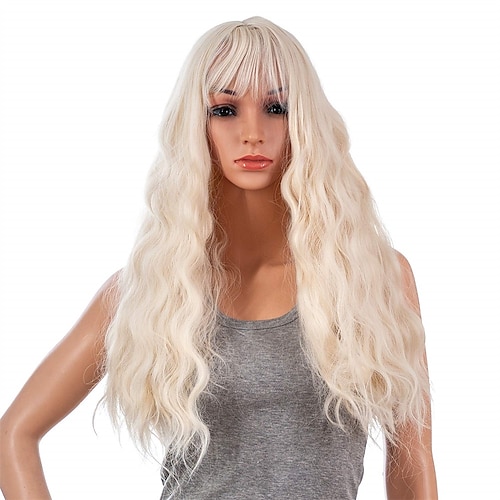 

Parrucca piena da donna con capelli sintetici ricci a onde lunghe da 26 pollici