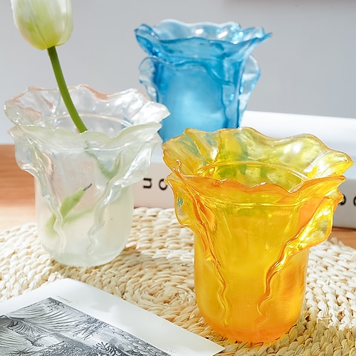 

1pc translucent glazed dry flower container decoration