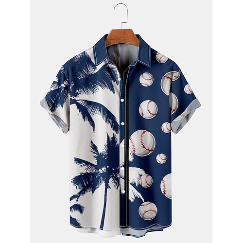 

Men'sShirtSummerHawaiianShirt Baseball Coconut Tree GraphicPrintsTurndownOutdoorStreetShortSleevesButton-DownPrintClothingApparelTropicalFashionDesignerHawaiian