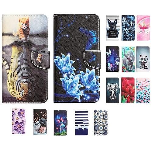 

téléphone Coque Pour Samsung Galaxy Portefeuille S23 S22 S21 S20 Plus Ultra A73 A53 A33 Portefeuille Motif Résistance aux chutes aux quatre coins Graphic Papillon Fleur TPU faux cuir