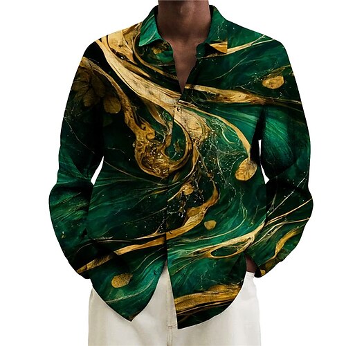 

Per uomo Camicia Astratto Stampe astratte Effetto marmo Collo ripiegabile Viola Verde Esterno Strada Manica lunga Bottone giù Stampa Abbigliamento Di tendenza Originale Informale Morbido